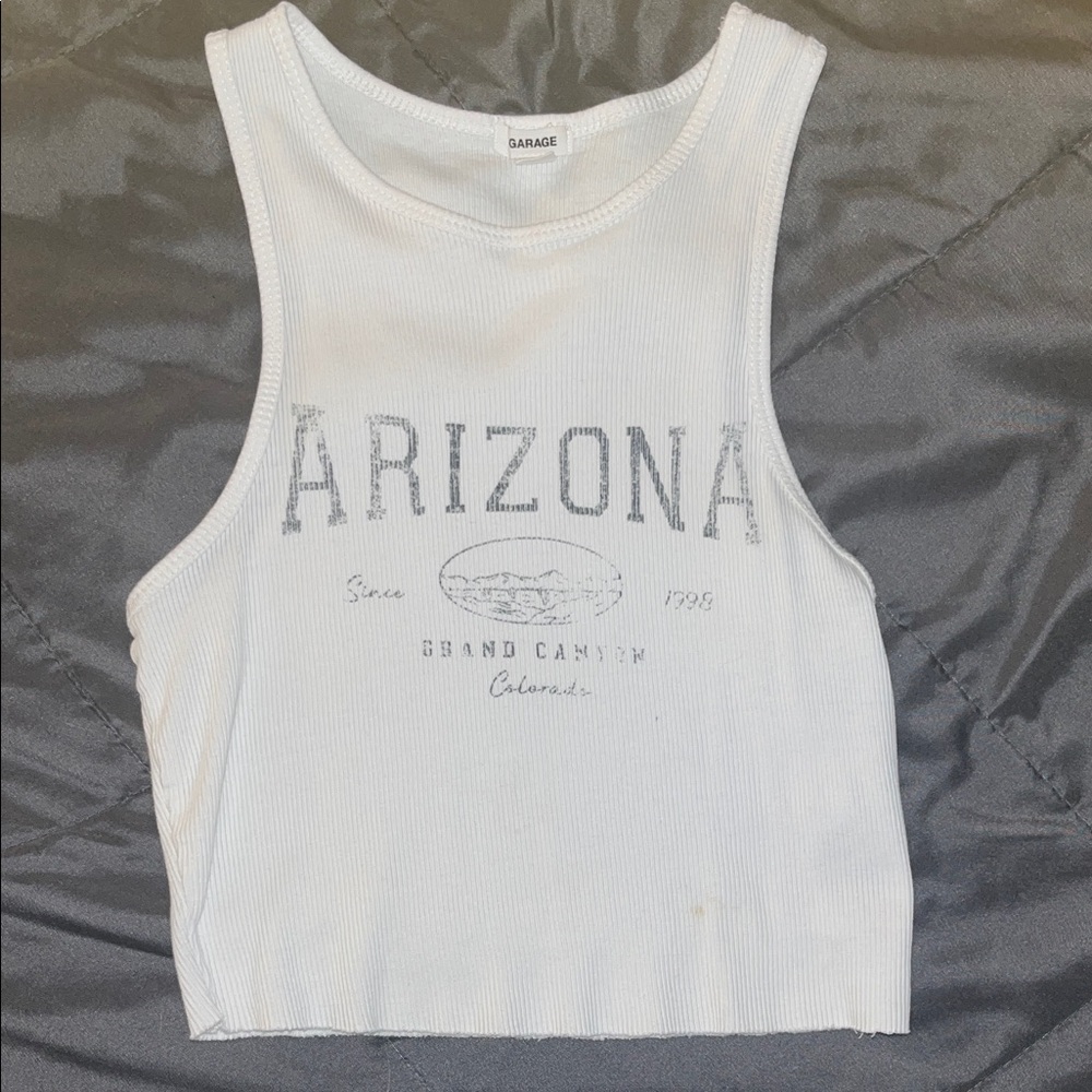 Garage White Arizona Graphic Crop Top
